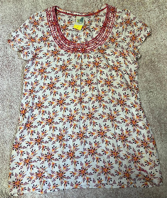Weird Fish Women's Short Sleeve Floral Top - Size 12