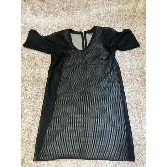 Topshop Black Mesh Overlay Dress UK 6