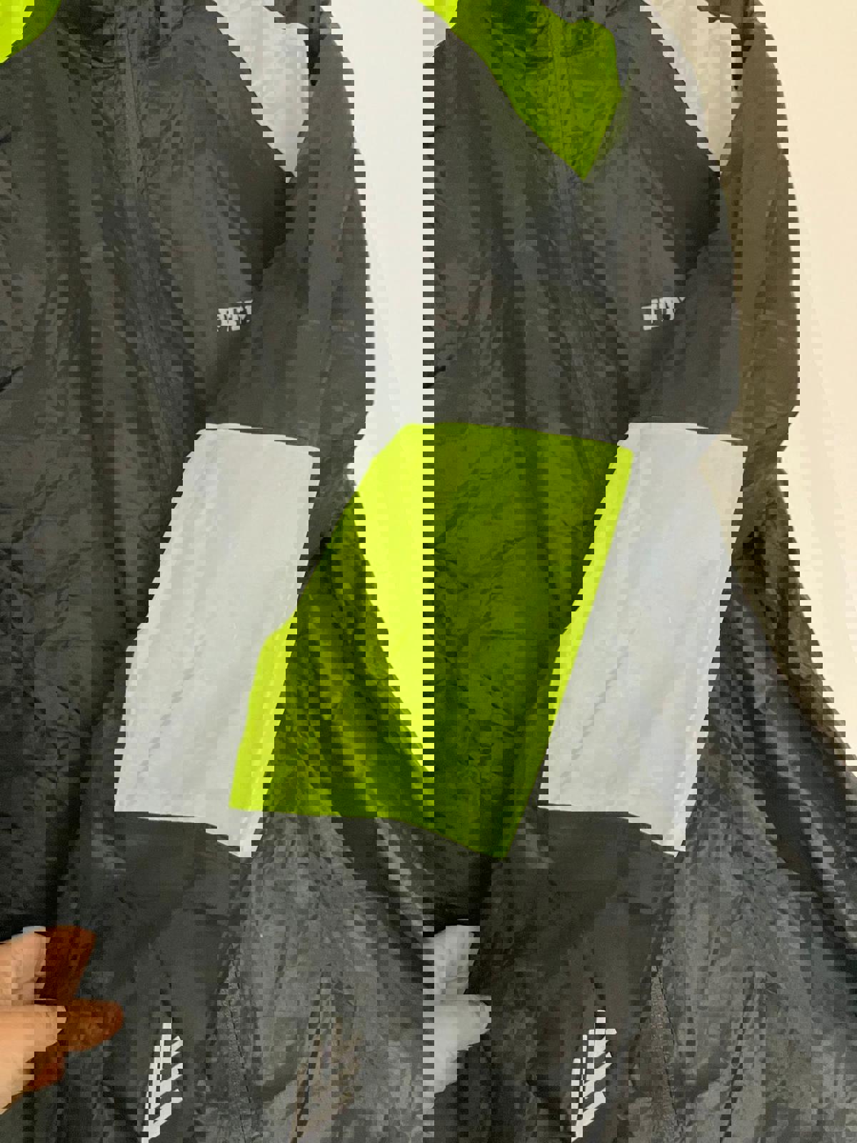 Men's Fitnow Black and Neon Green Windbreaker Jacket