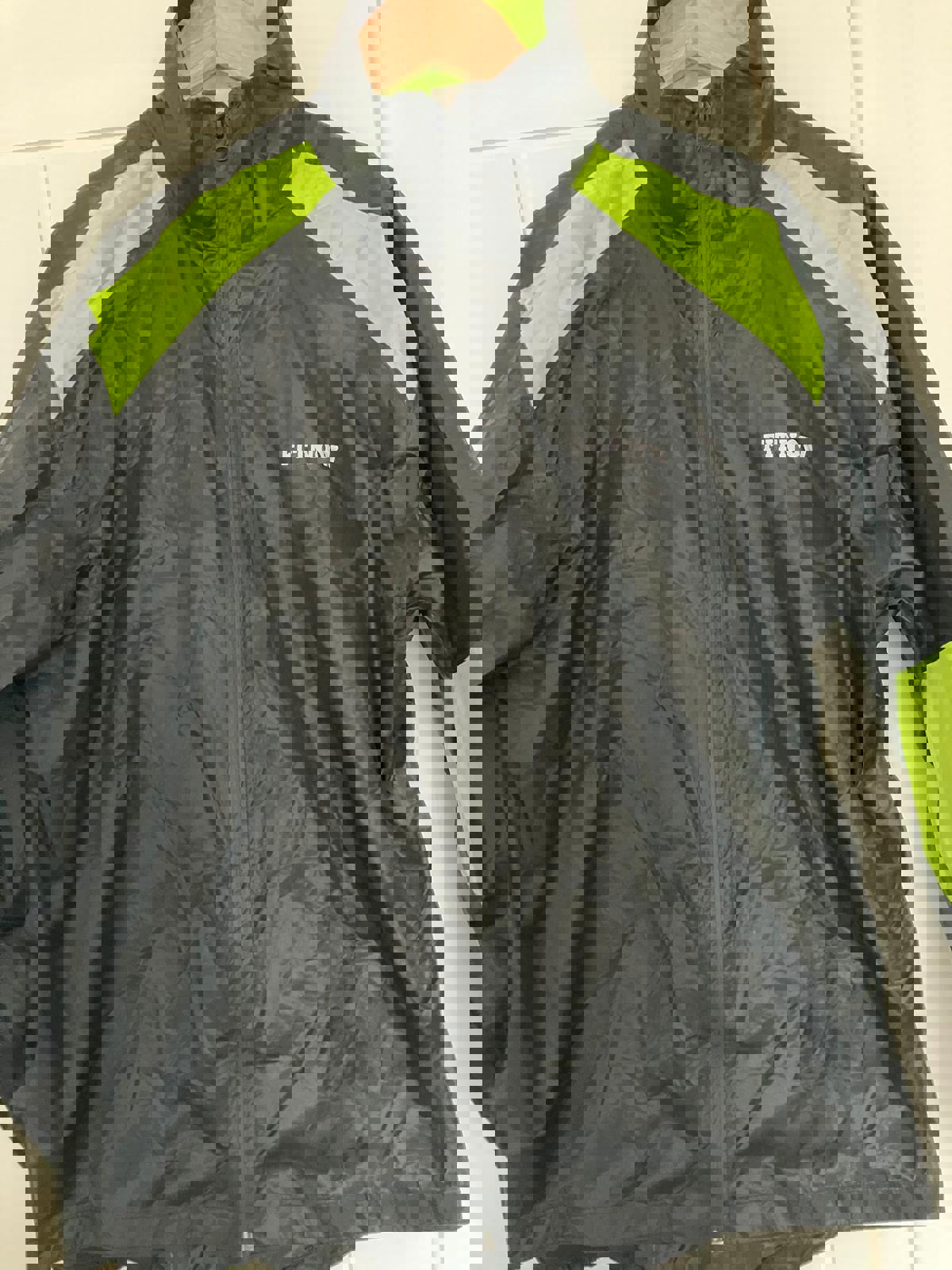 Men's Fitnow Black and Neon Green Windbreaker Jacket