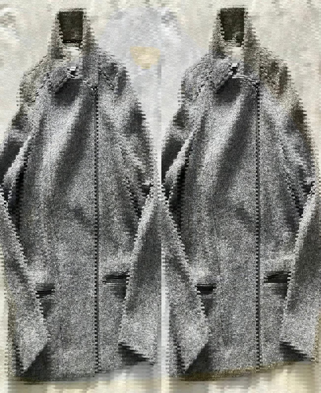 Lovely Grey Wool Blend Women's Jacket with Stylish Zip Detail