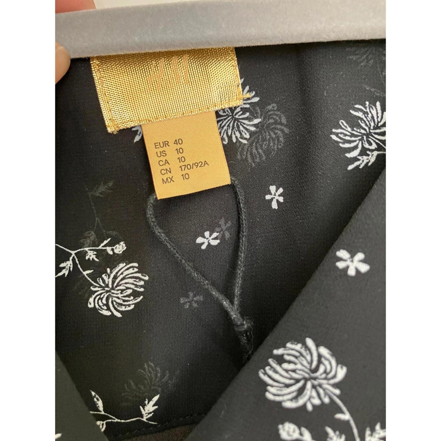 H&M Black Floral Midi Dress – UK 10