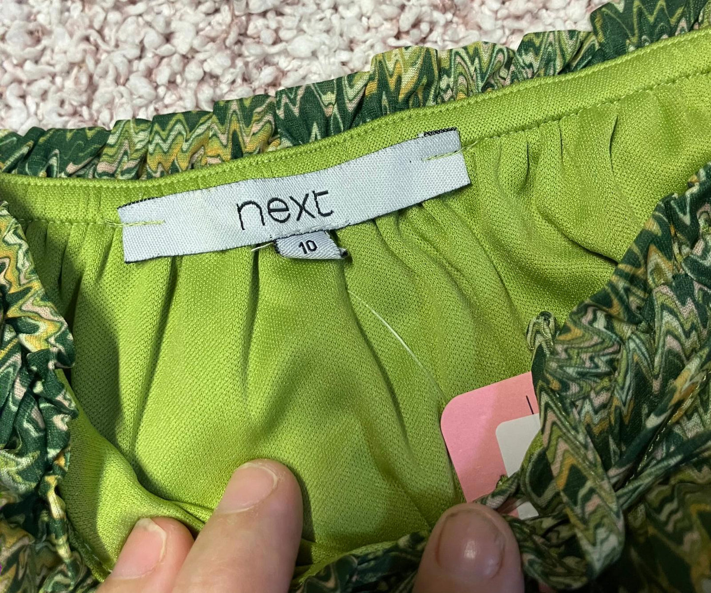 Next Green Off-Shoulder Blouse UK 10