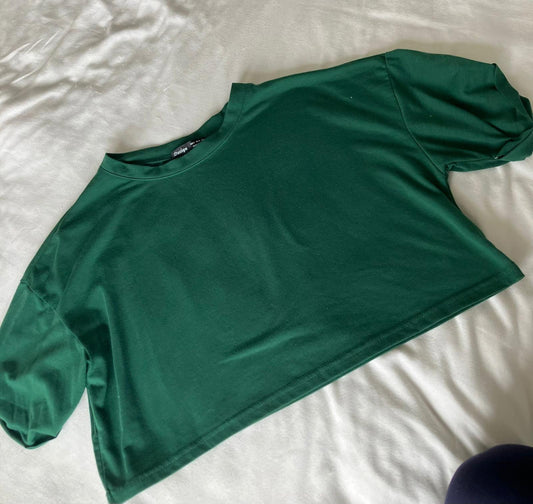 Boohoo Dark Green Cropped Top