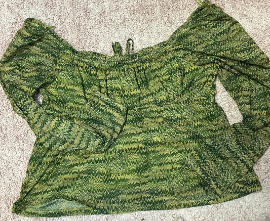 Next Green Off-Shoulder Blouse UK 10