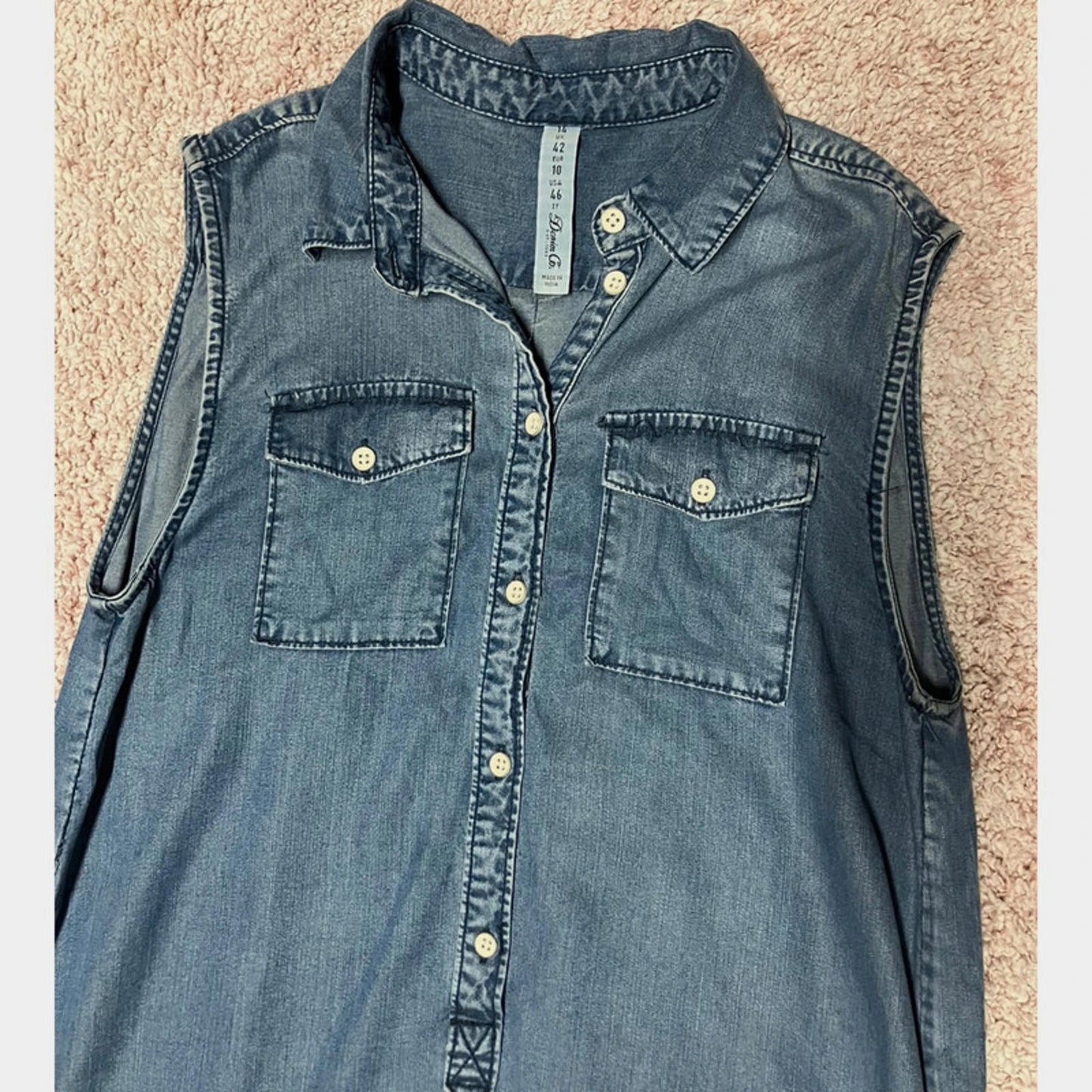 Denim Co. Sleeveless Denim Shirt Dress – UK 14