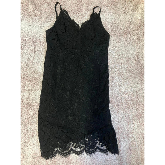 Black Lace Spaghetti Strap Dress – Size XL