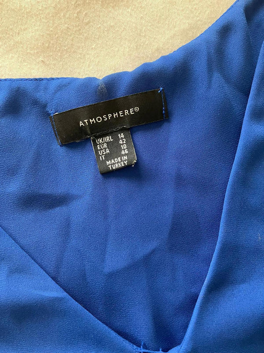 Lovely Blue Sleeveless Top by Atmosphere, Size UK 14