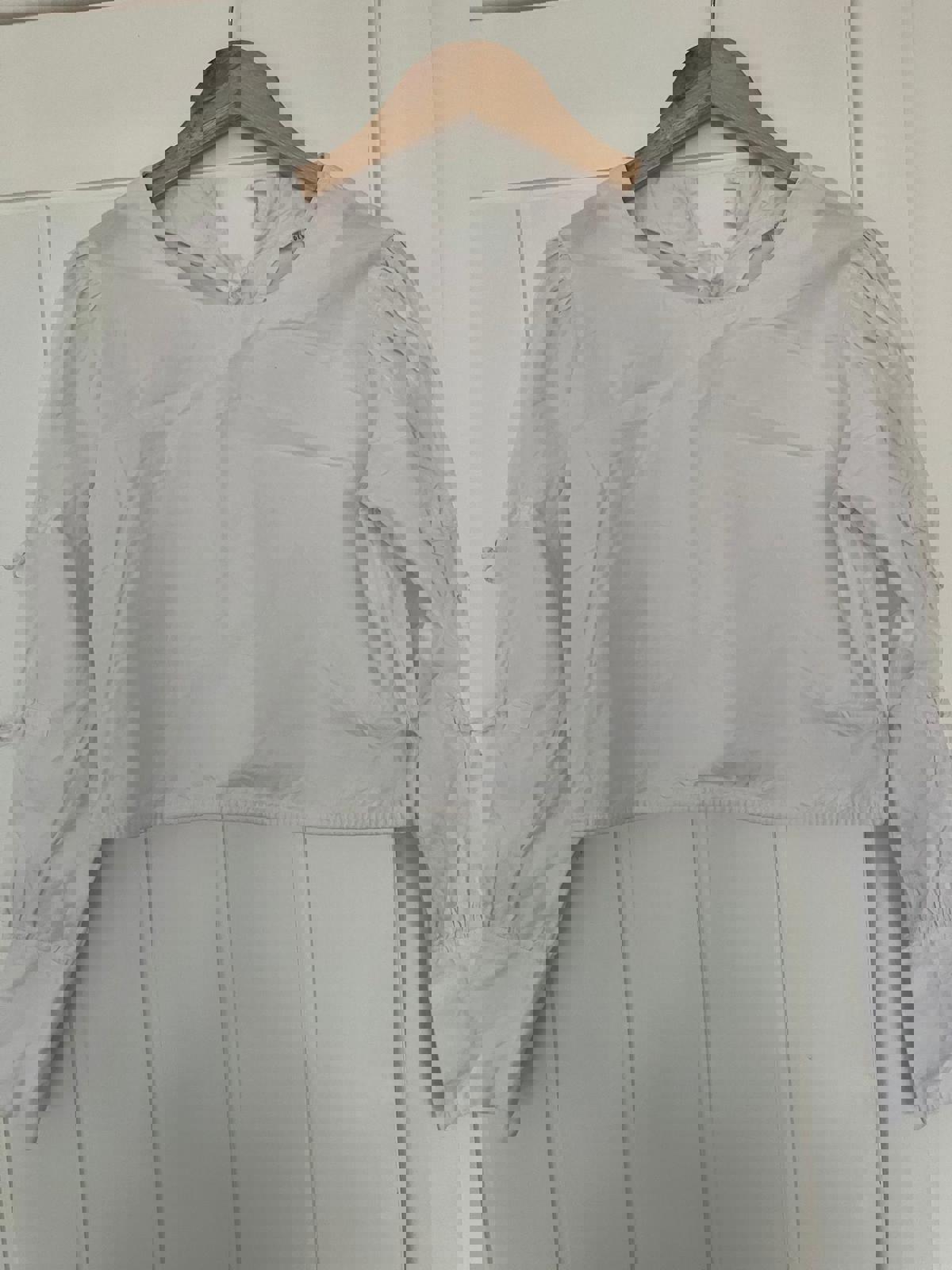 Lovely White Long Sleeve Blouse with Button Details