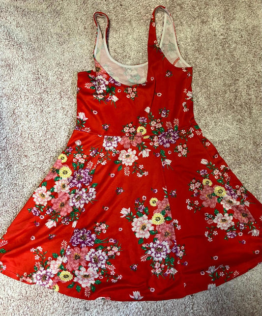 Charlotte Russe Red Floral Fit and Flare Dress