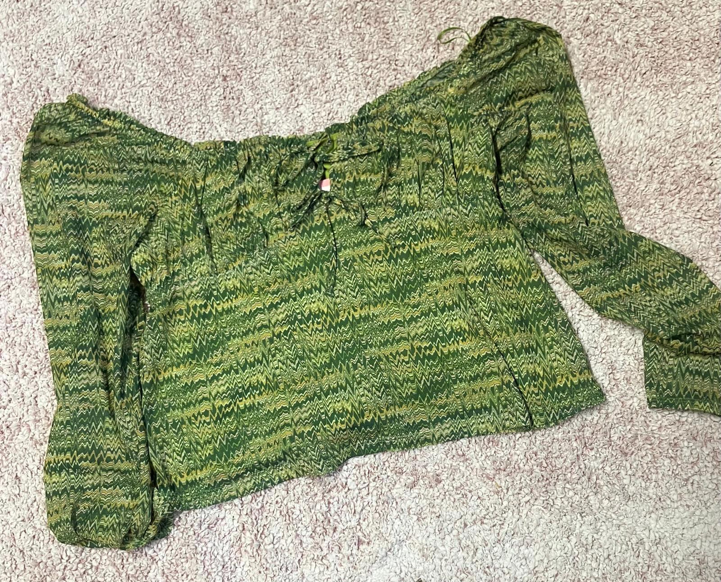 Next Green Off-Shoulder Blouse UK 10