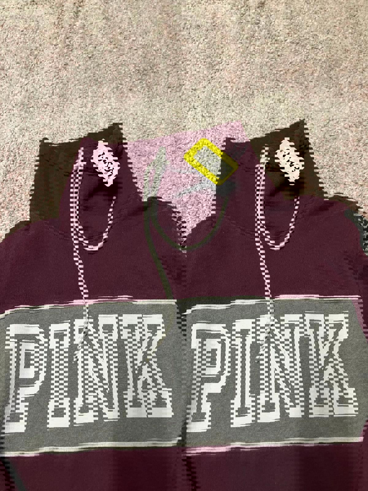 Victoria's Secret PINK Burgundy High Neck Sweatshirt Hoodie