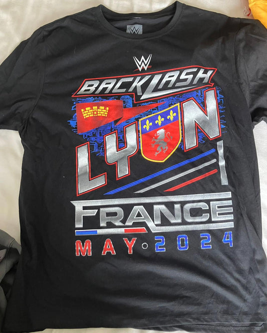 WWE Backlash Lyon France May 2024 Authentic XL T-Shirt