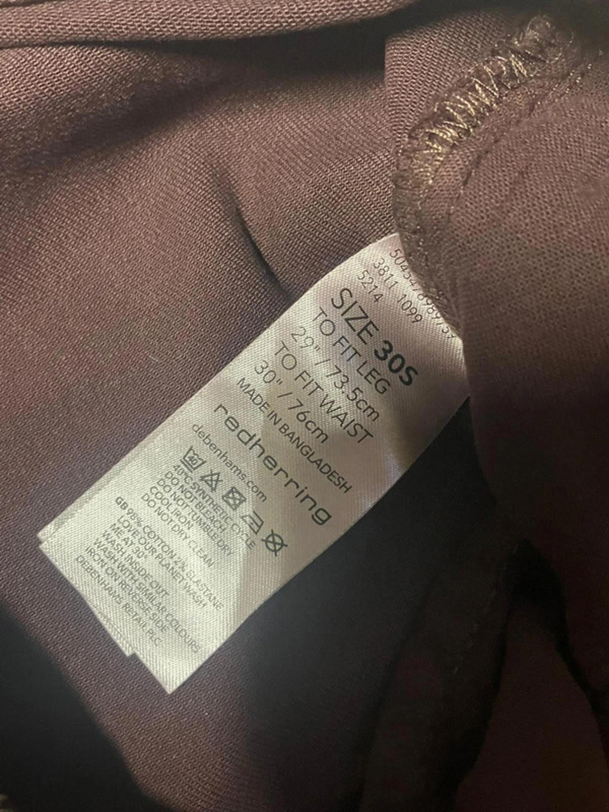 Red Herring Slim Burgundy Jeans W30 S