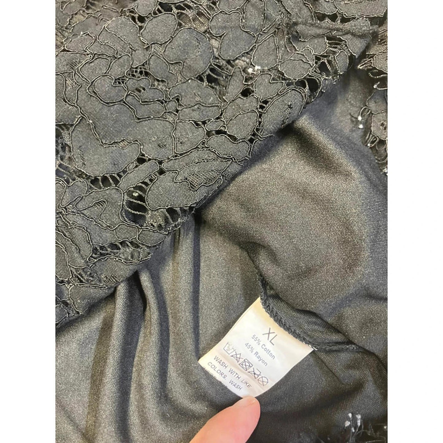 Black Lace Spaghetti Strap Dress – Size XL