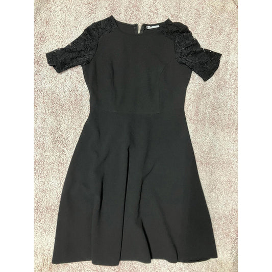 BHS Petite Black Lace Sleeve Dress UK 8