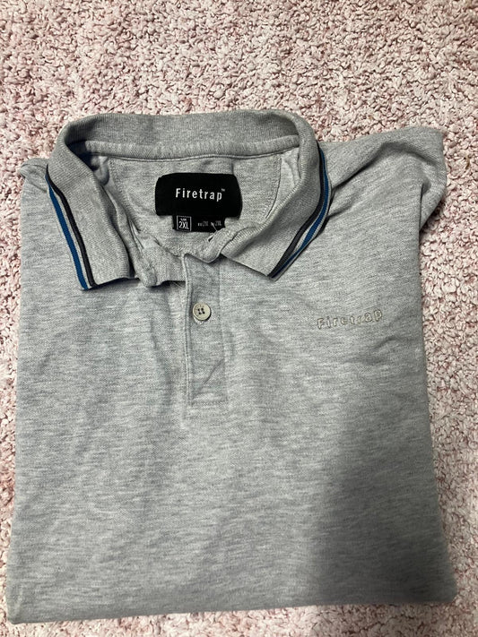 Firetrap Men's Grey Polo Shirt Size 2XL