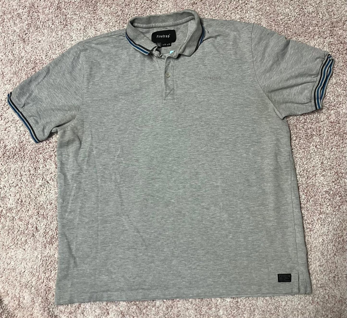 Firetrap Men's Grey Polo Shirt Size 2XL
