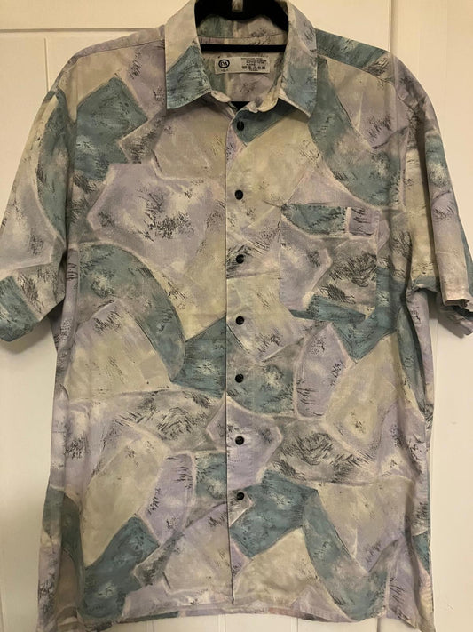 Vintage C&A Men's Short Sleeve Button-Up Shirt - Large
