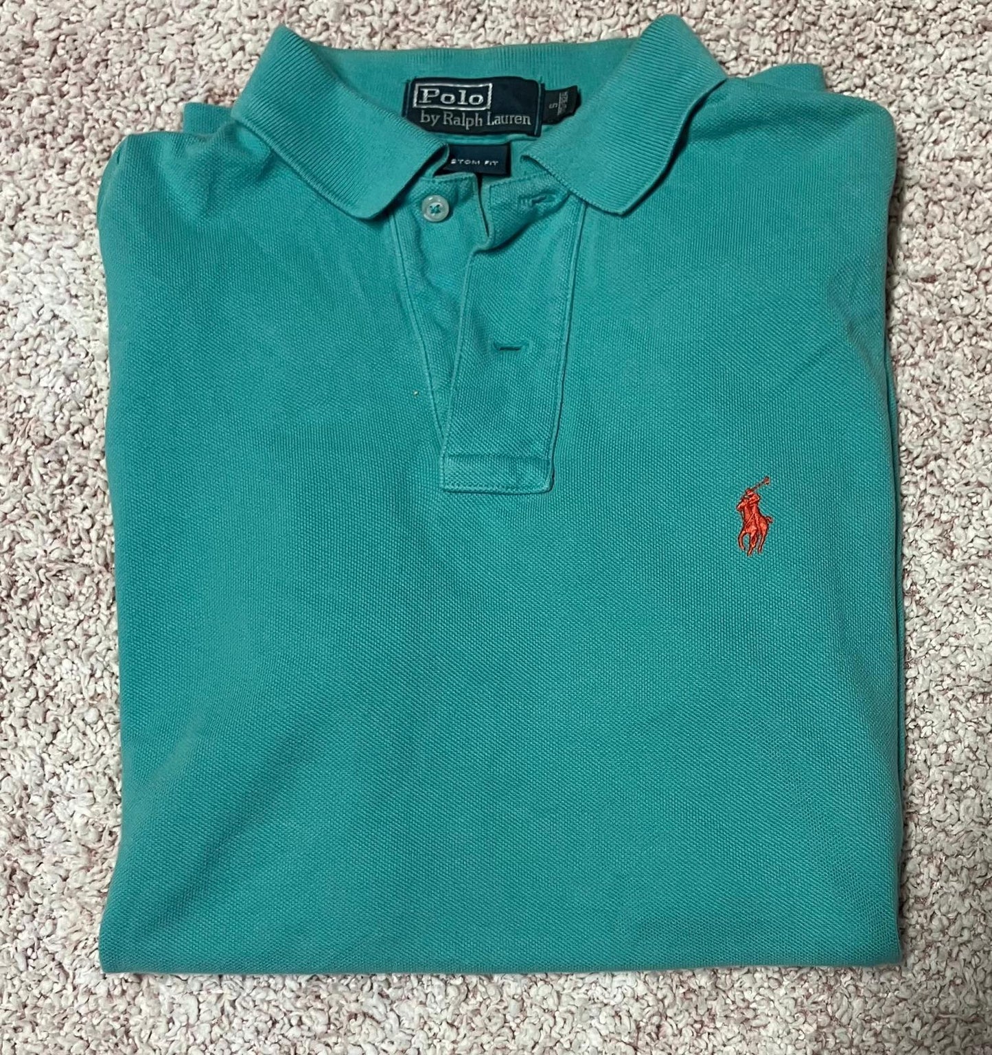 Polo by Ralph Lauren Custom Fit Men's Polo Shirt - Teal, Size S