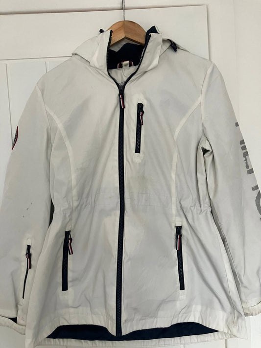 Lovely Women's White Utility Jacket with Hood