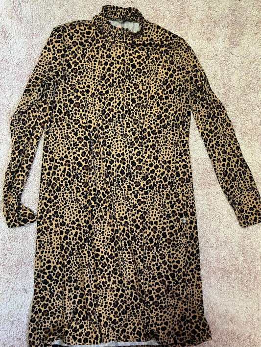 Papaya Woman Long Sleeve Leopard Print Dress Size 8