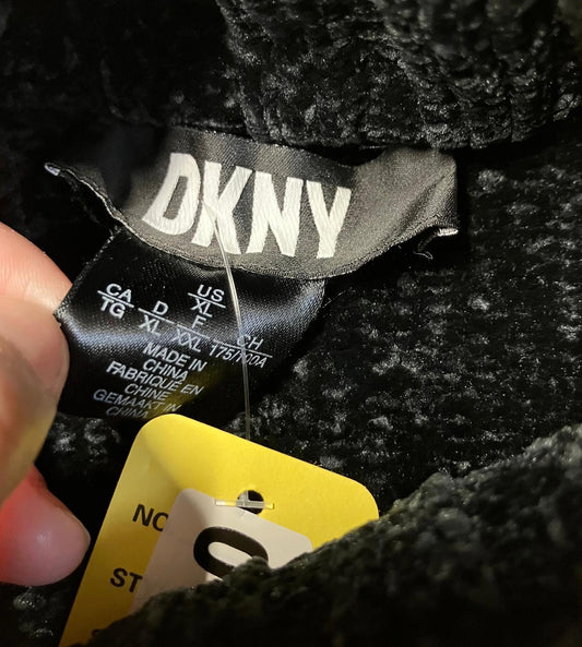 DKNY Black Chenille Sweater with Bold NY Logo