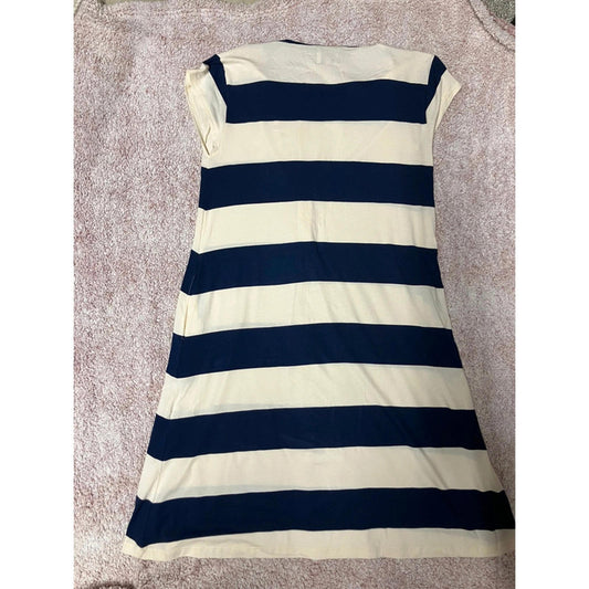 Masa Clothing Co. Navy & Cream Striped Dress – Size M