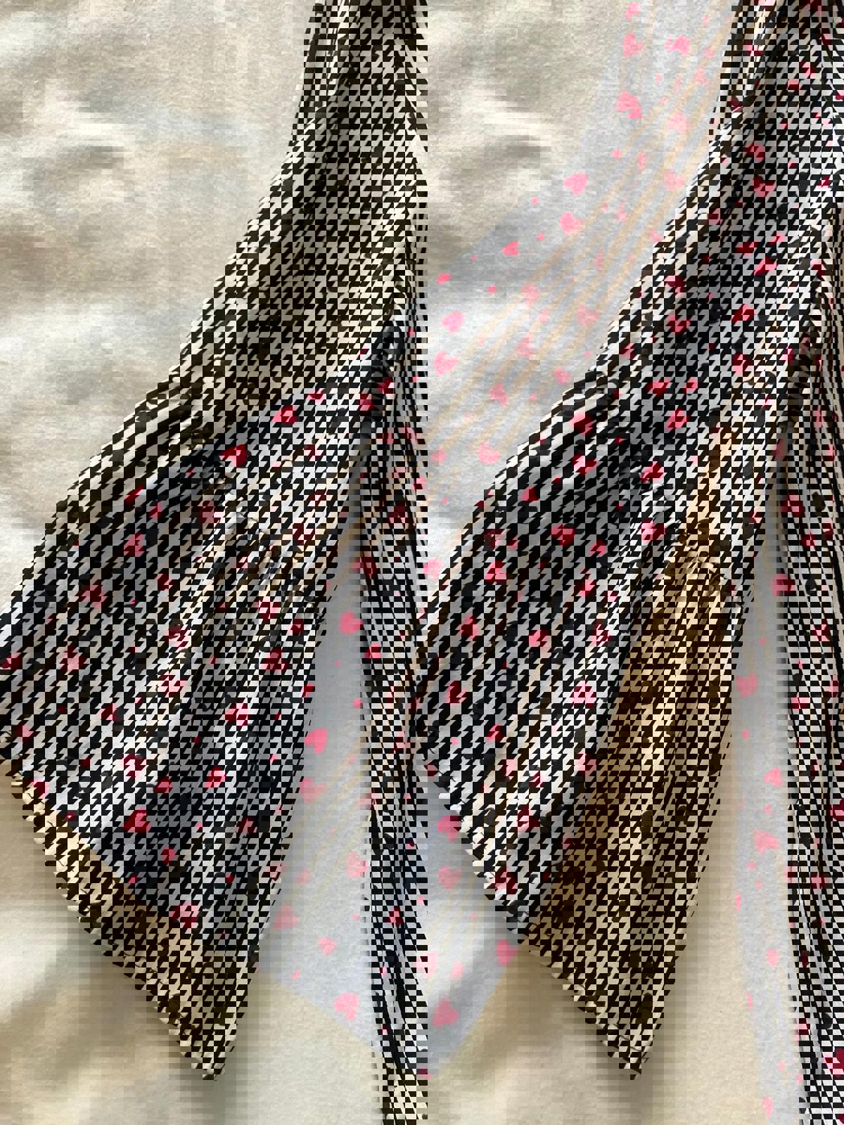 Lovely Papaya Women's Blouse with Heart and Stripe Pattern