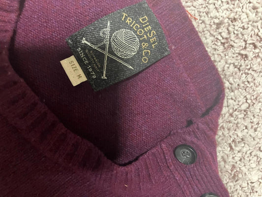 Diesel Tricot & Co Burgundy Knit Jumper (M)