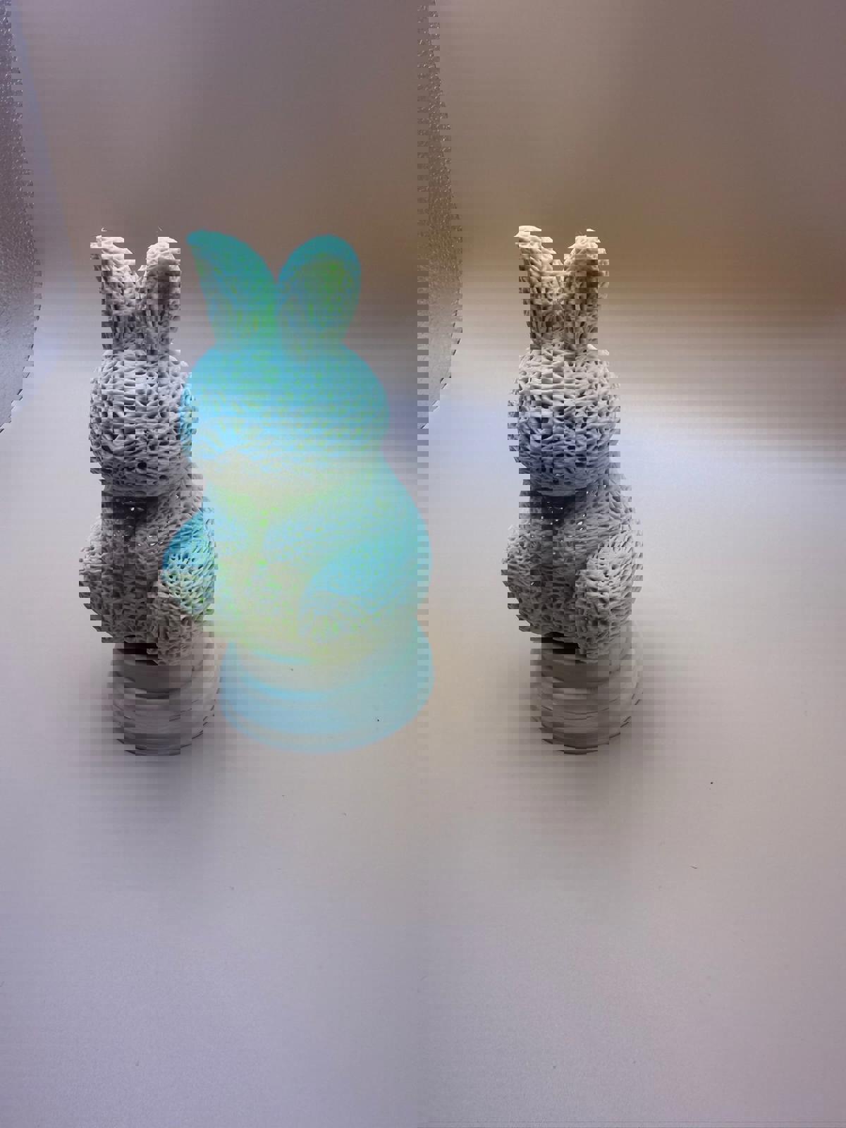 Intricate 3D Printed Bunny Miniature Toy tea light , night light