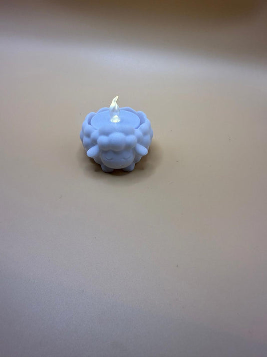 Adorable Sheep Shaped Candle - Soft Blue