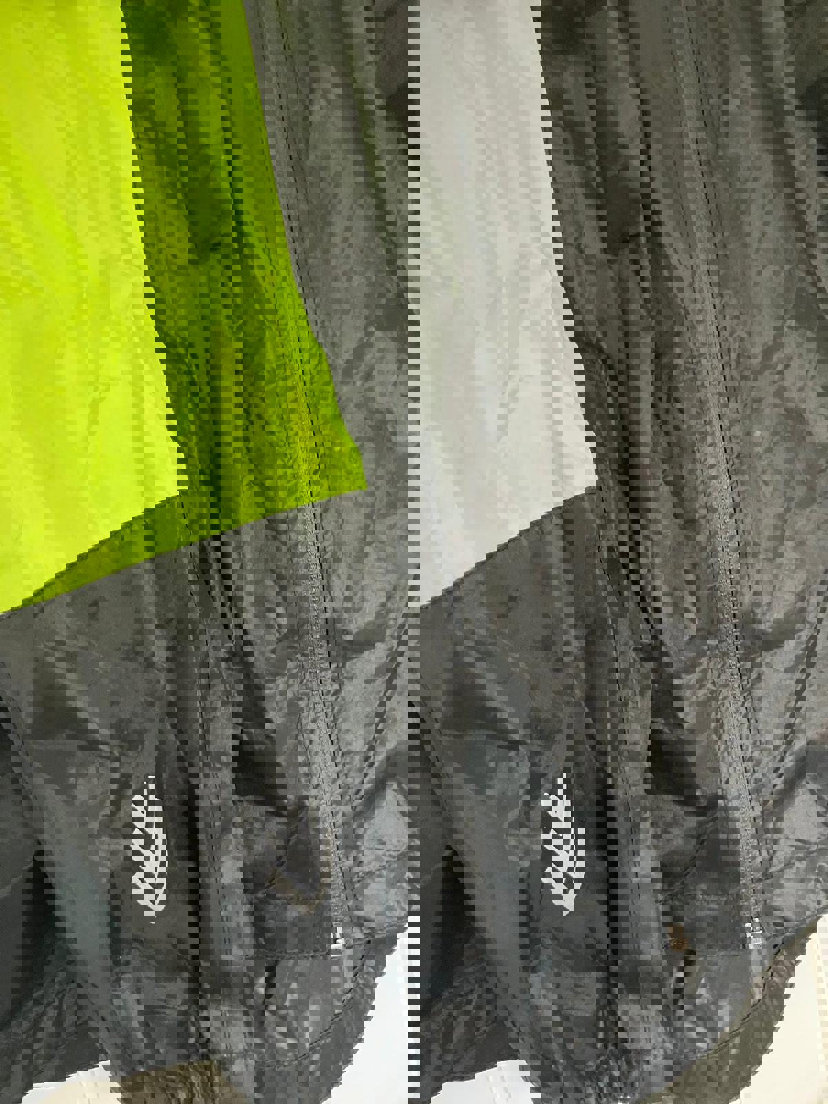 Men's Fitnow Black and Neon Green Windbreaker Jacket