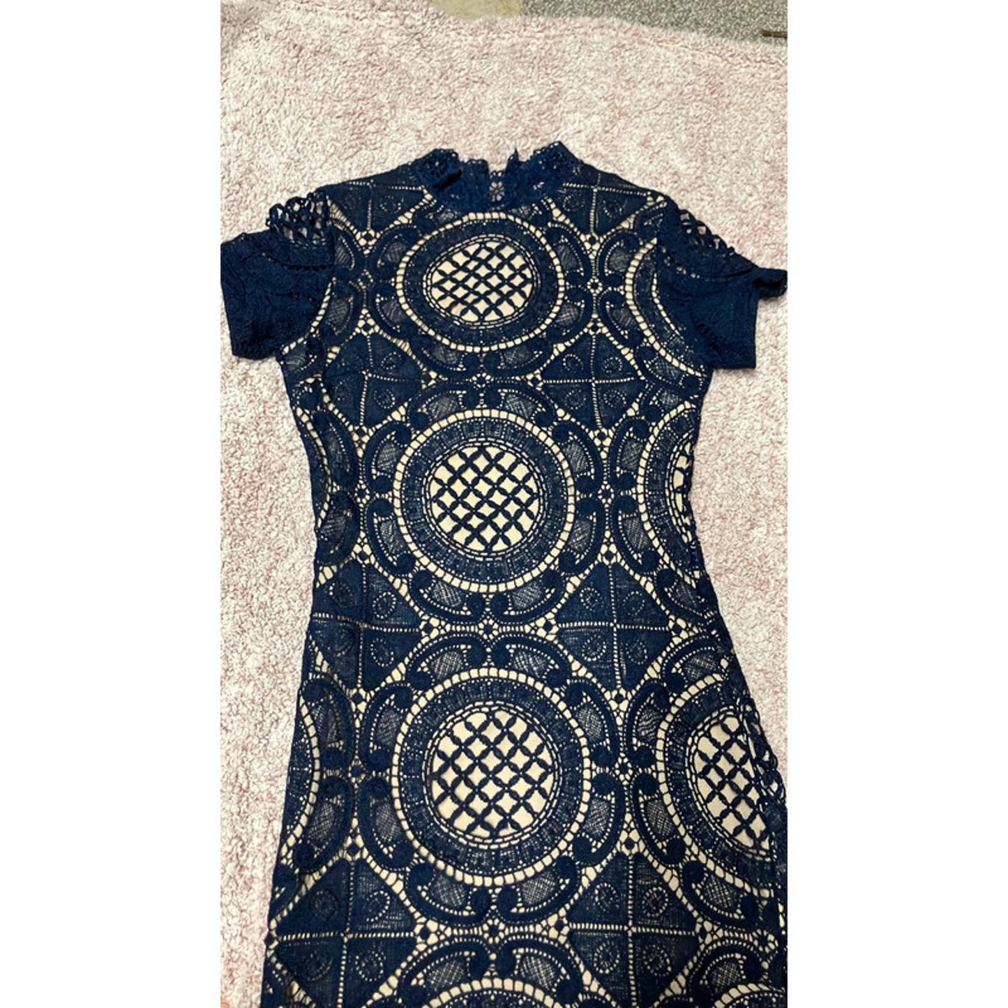 Pink Boutique Navy Lace Bodycon Dress UK 8