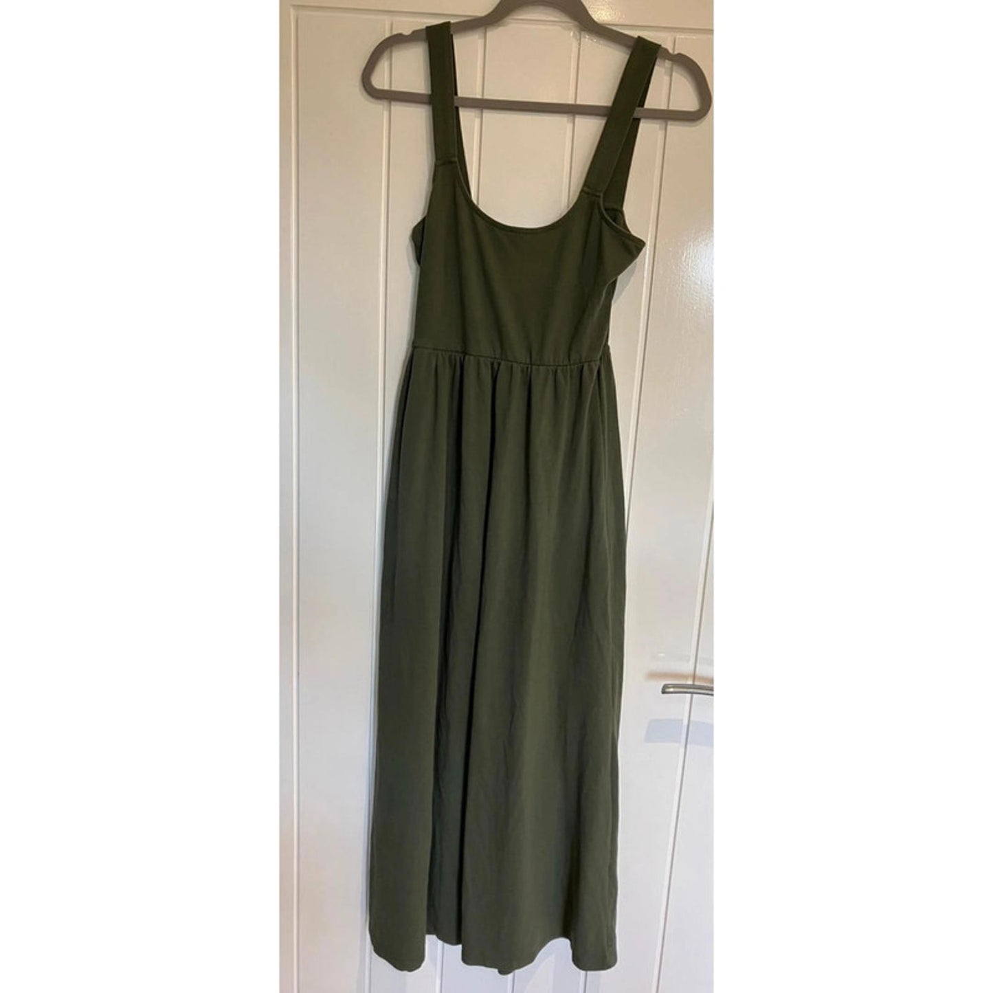 ASOS Khaki Green Maxi Dress with Buckle Detail – UK 10
