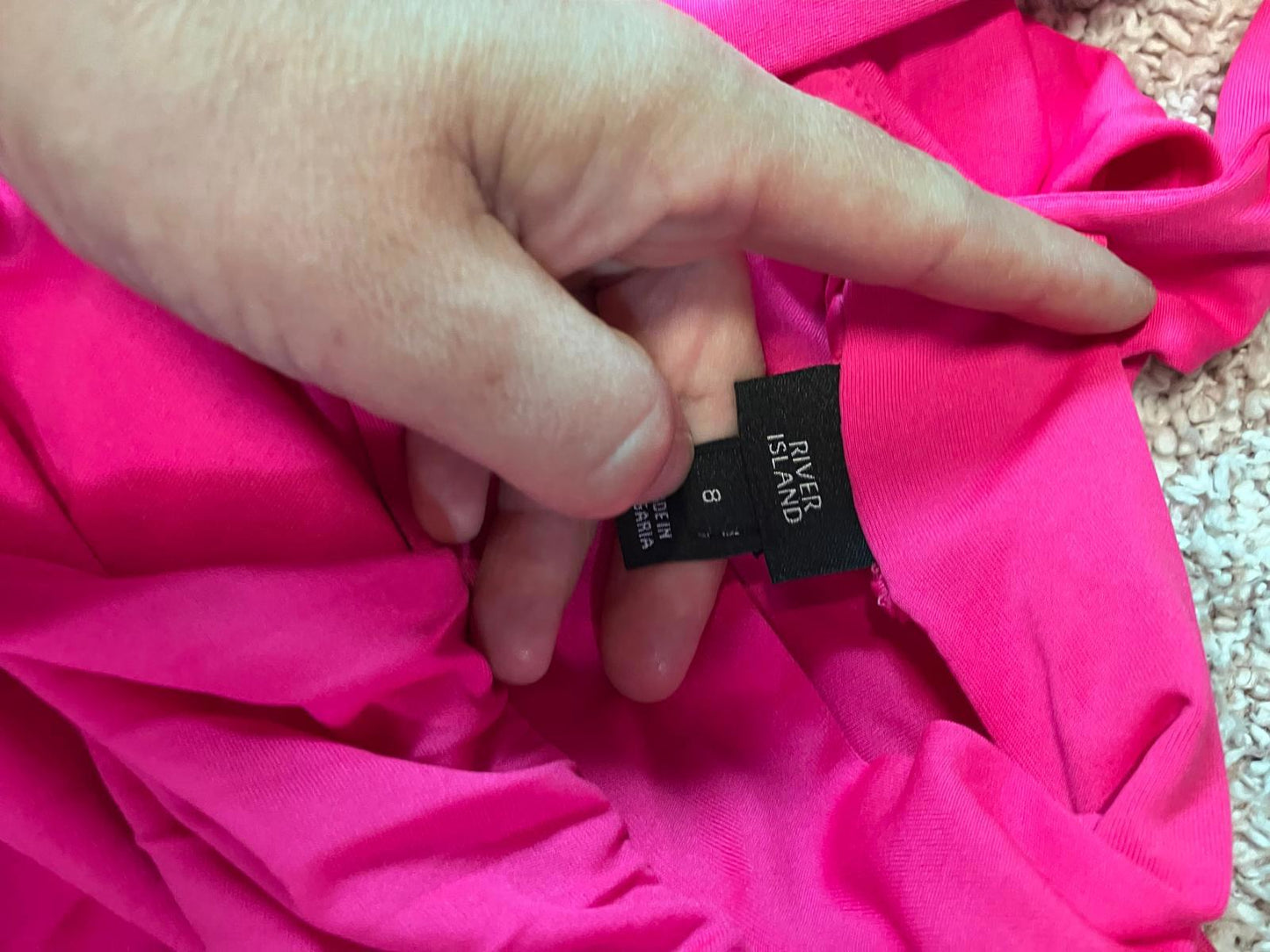 River Island Pink Halter Neck Knee-Length Dress