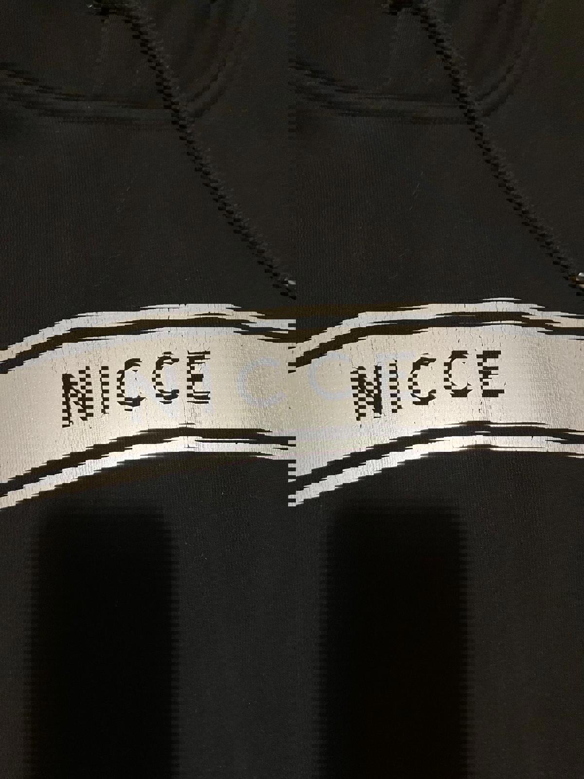 Nicce Black Hoodie with White Stripe Logo