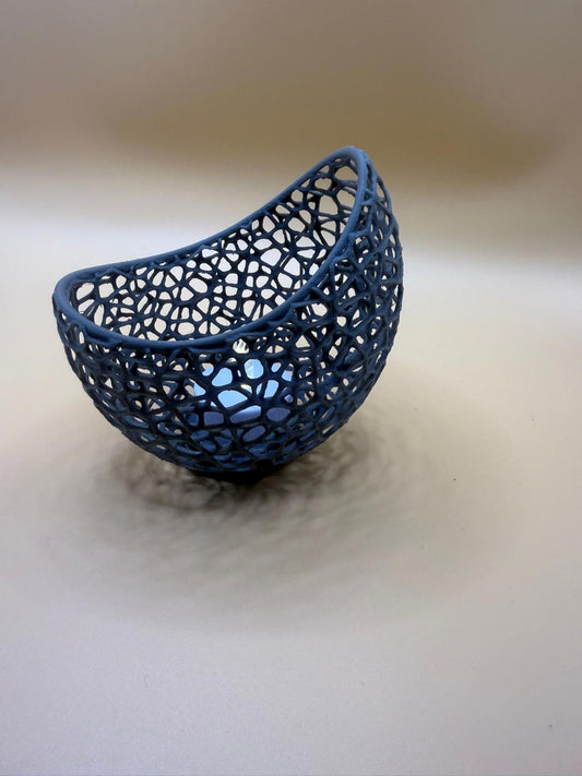 Decorative Blue Woven Candle Holder with LED Candle