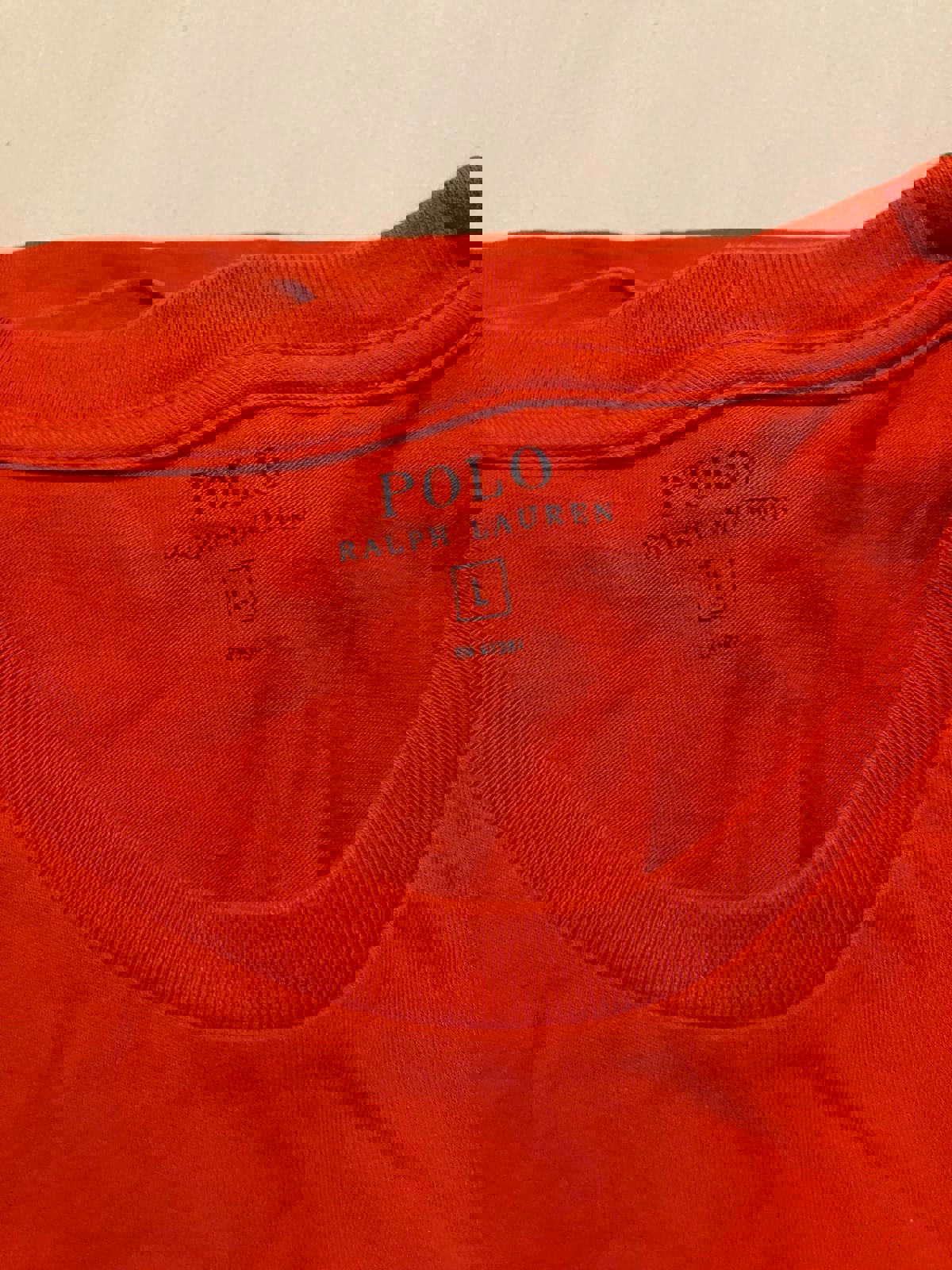 Polo Ralph Lauren Classic Red Men's T-Shirt, Size Large