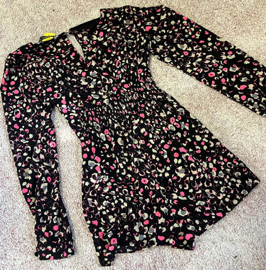 Style Eye Petites Leopard Print Long Sleeve Playsuit UK 4
