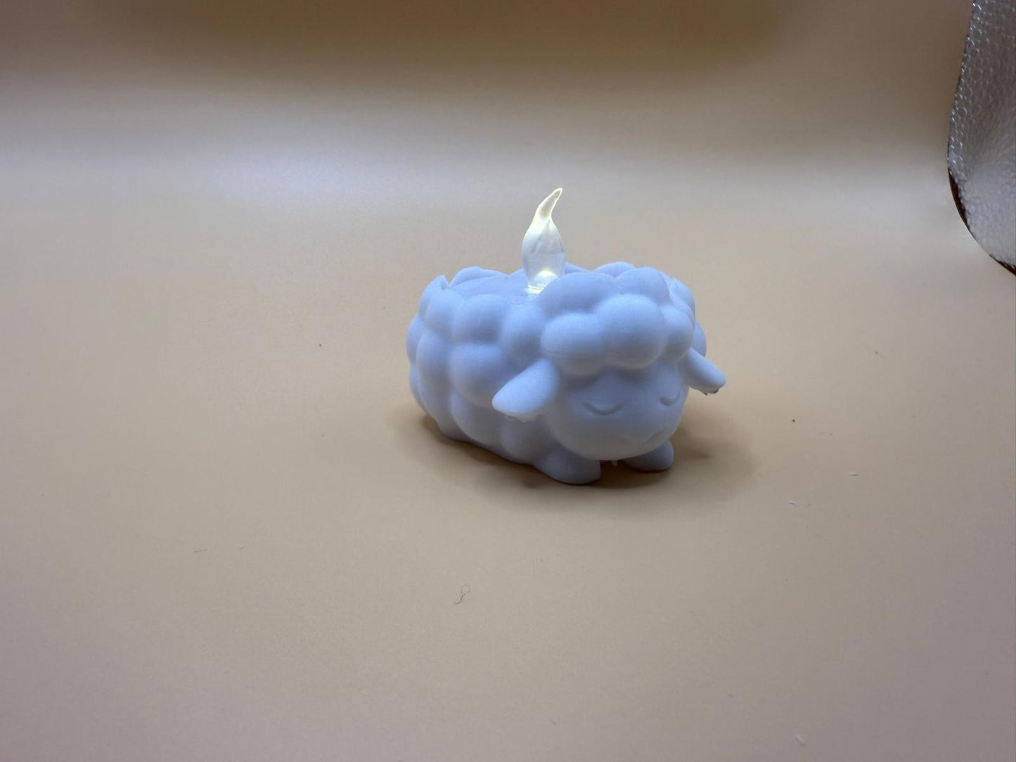 Adorable Sheep Shaped Candle - Soft Blue