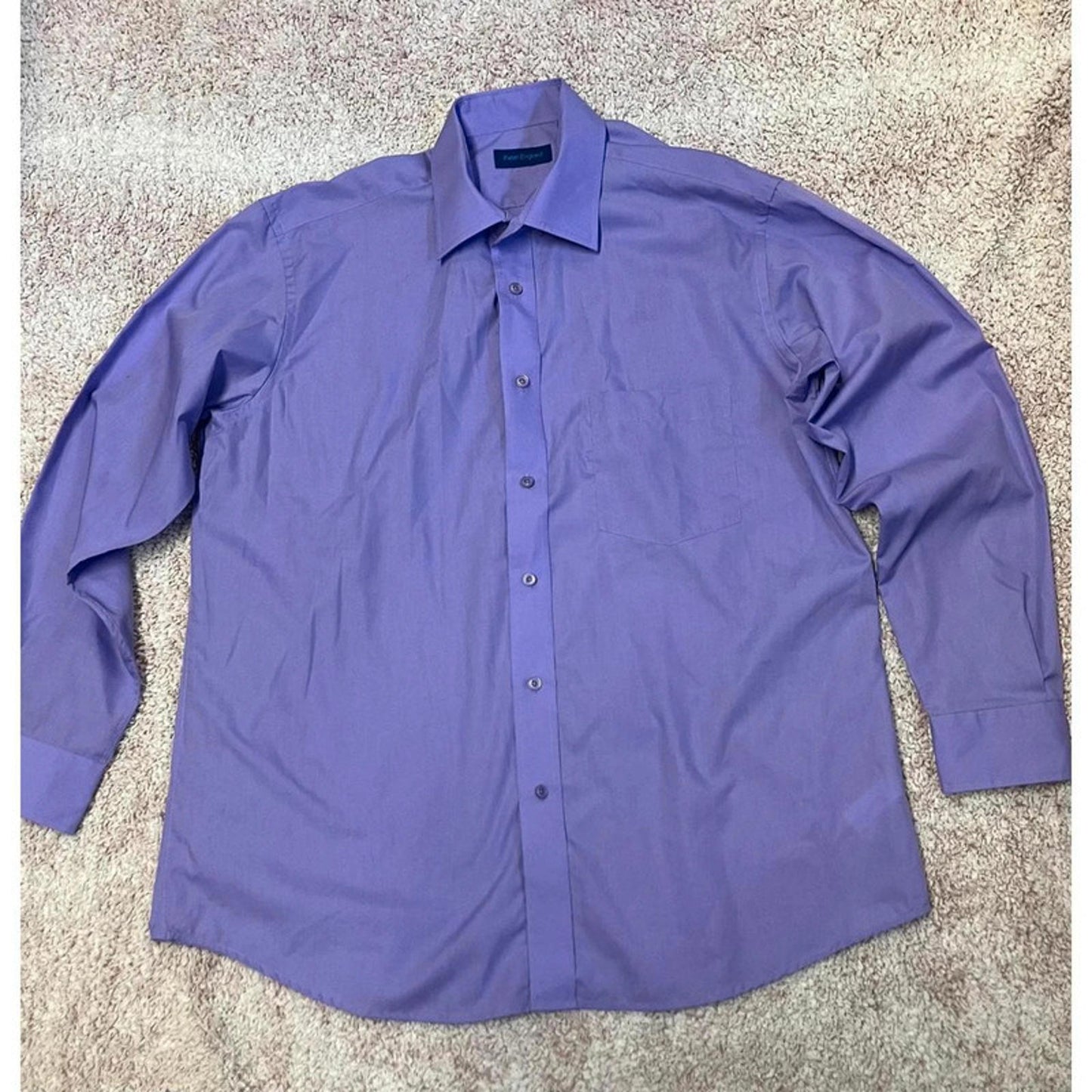 Classic men’s long sleeve formal shirt by Peter England in purple.