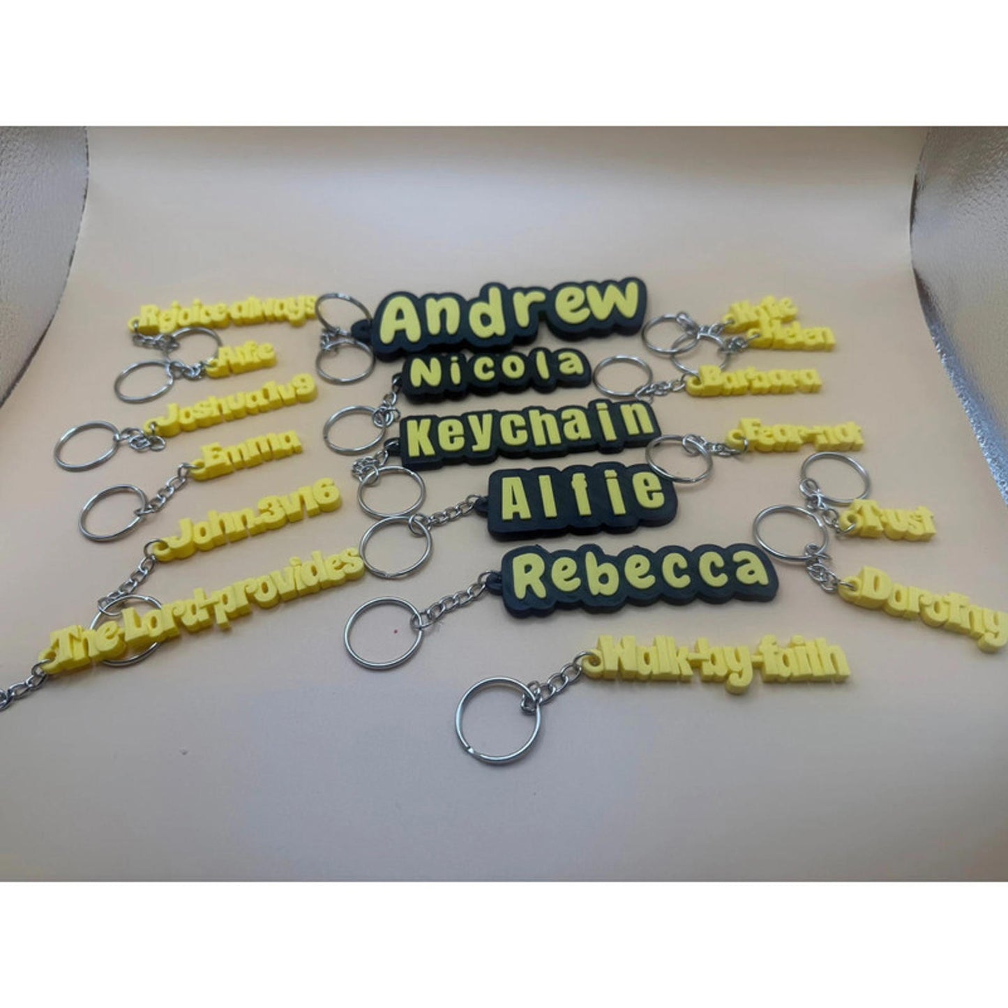 Personalised 3D Printed Name Keychain – Custom Key Ring Gift (up to 10 letters)