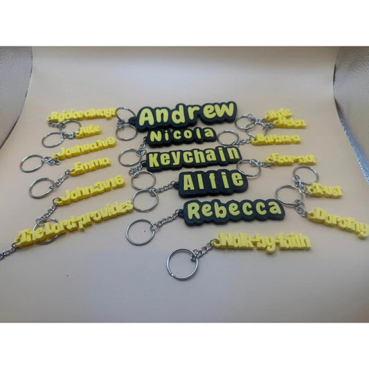 Personalised 3D Printed Name Keychain – Custom Key Ring Gift (up to 10 letters)