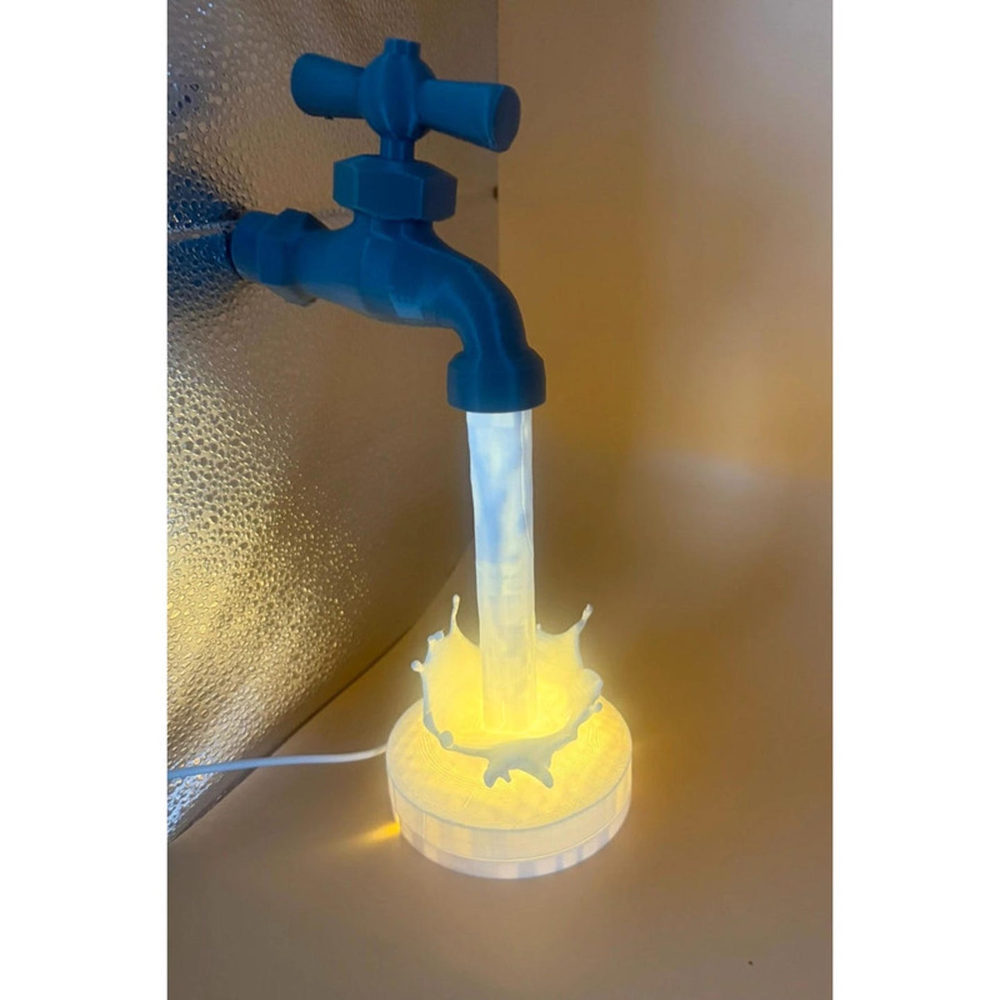 Handmade 3d printed floating tap illusion lamp | usb led mood light