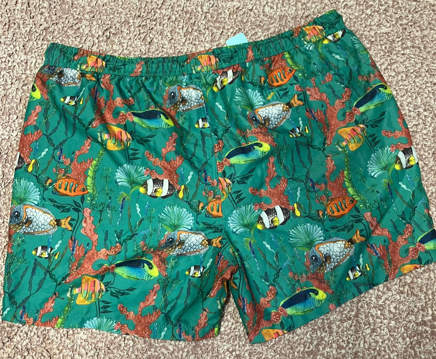 George Casual Outfitters Men's Swim Trunks 2XL - Colorful Fish Print