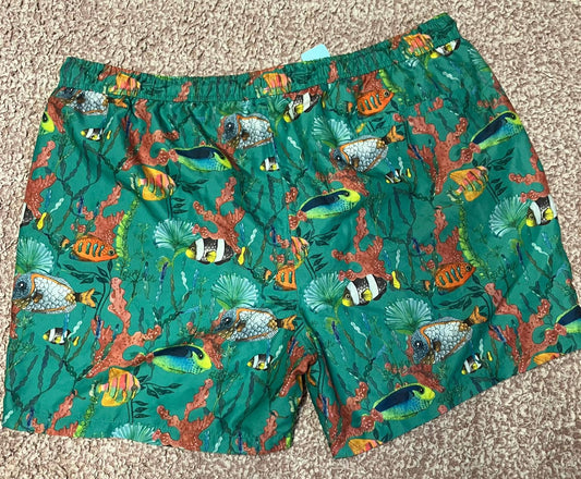 George Casual Outfitters Men's Swim Trunks 2XL - Colorful Fish Print