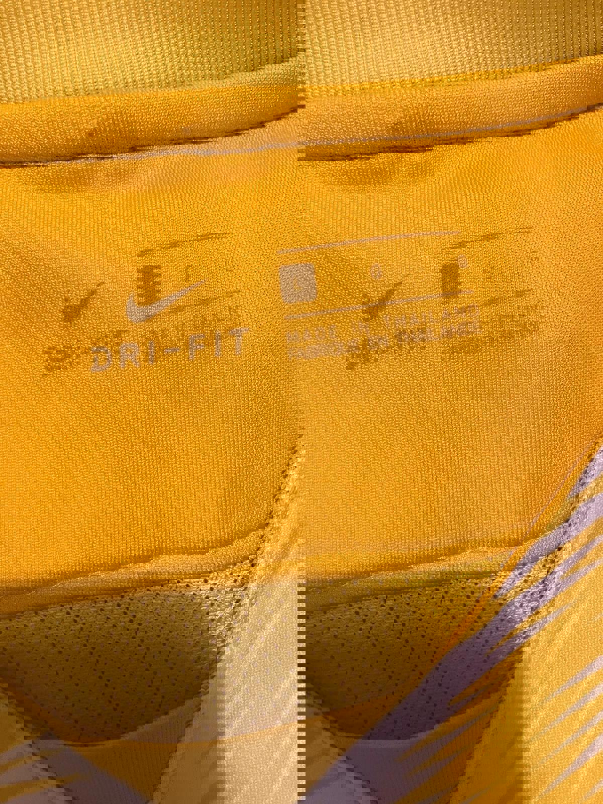 Nike Dri-FIT Men's Yellow and White Activewear Jersey, Size Large