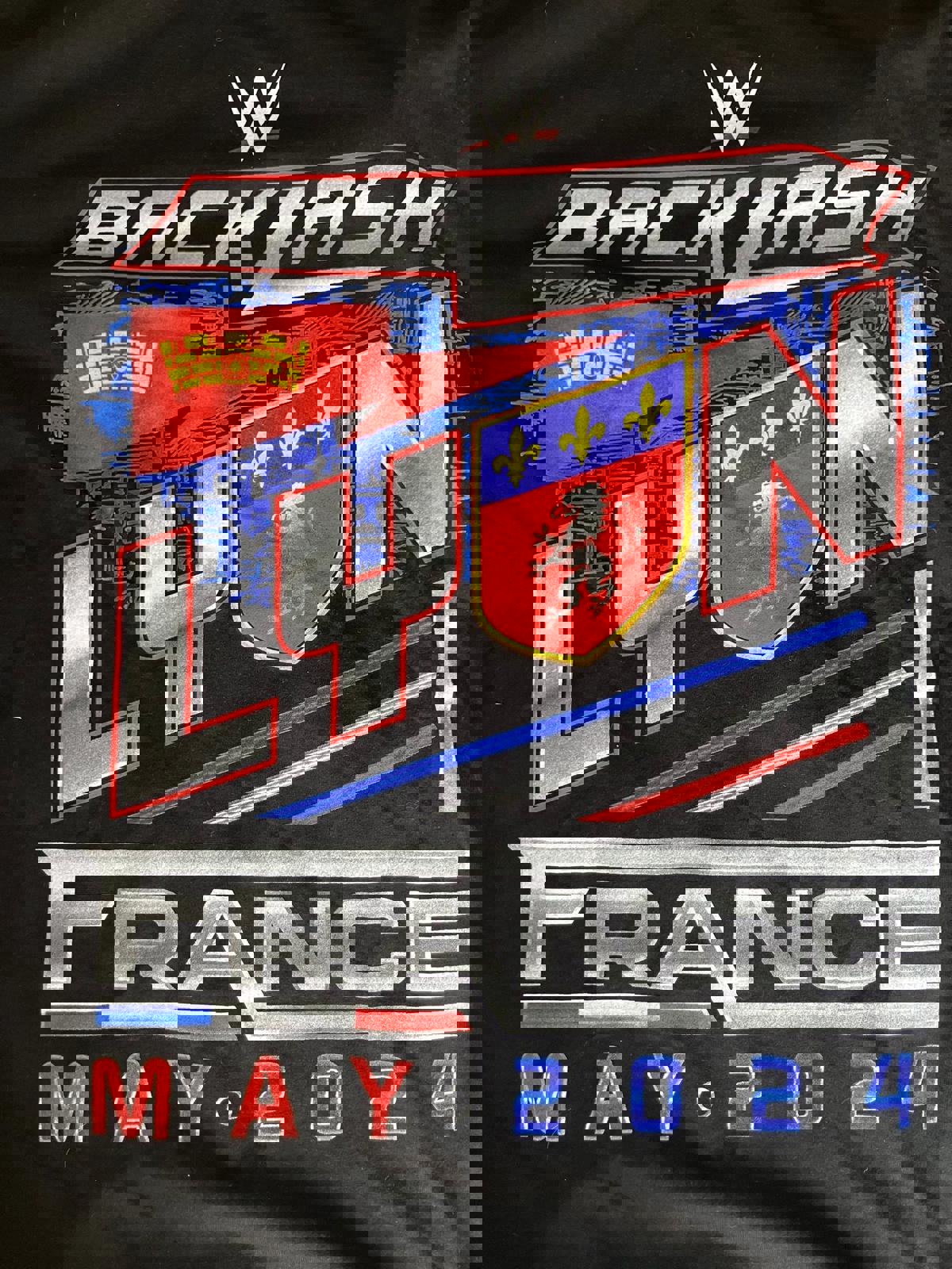 WWE Backlash Lyon France May 2024 Authentic XL T-Shirt