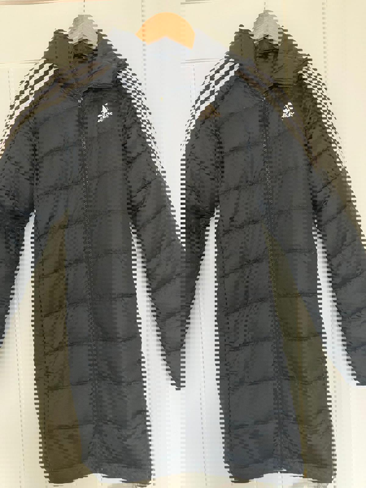 Adidas Men's Black Puffer Jacket with Hood